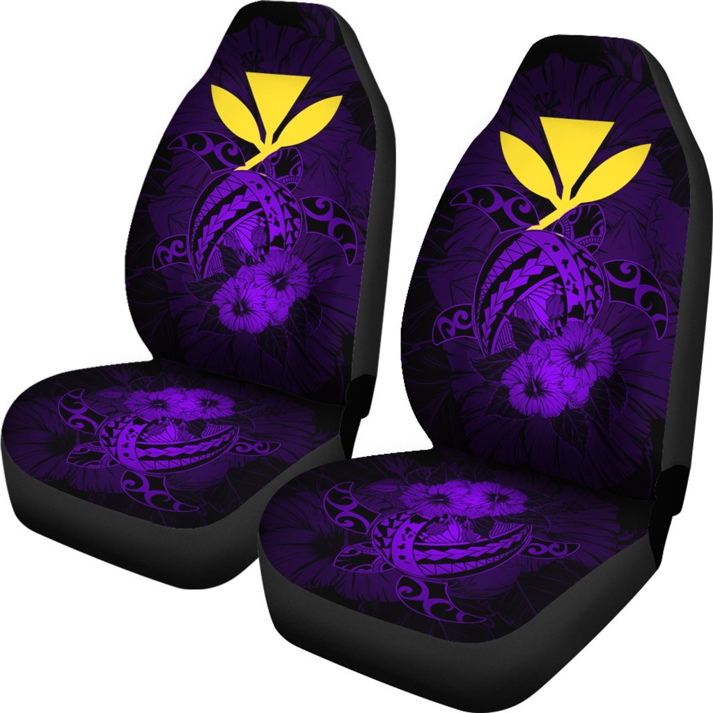 Hawaii Hibiscus Car Seat Cover - Harold Turtle - Purple Universal Fit Purple - Polynesian Pride