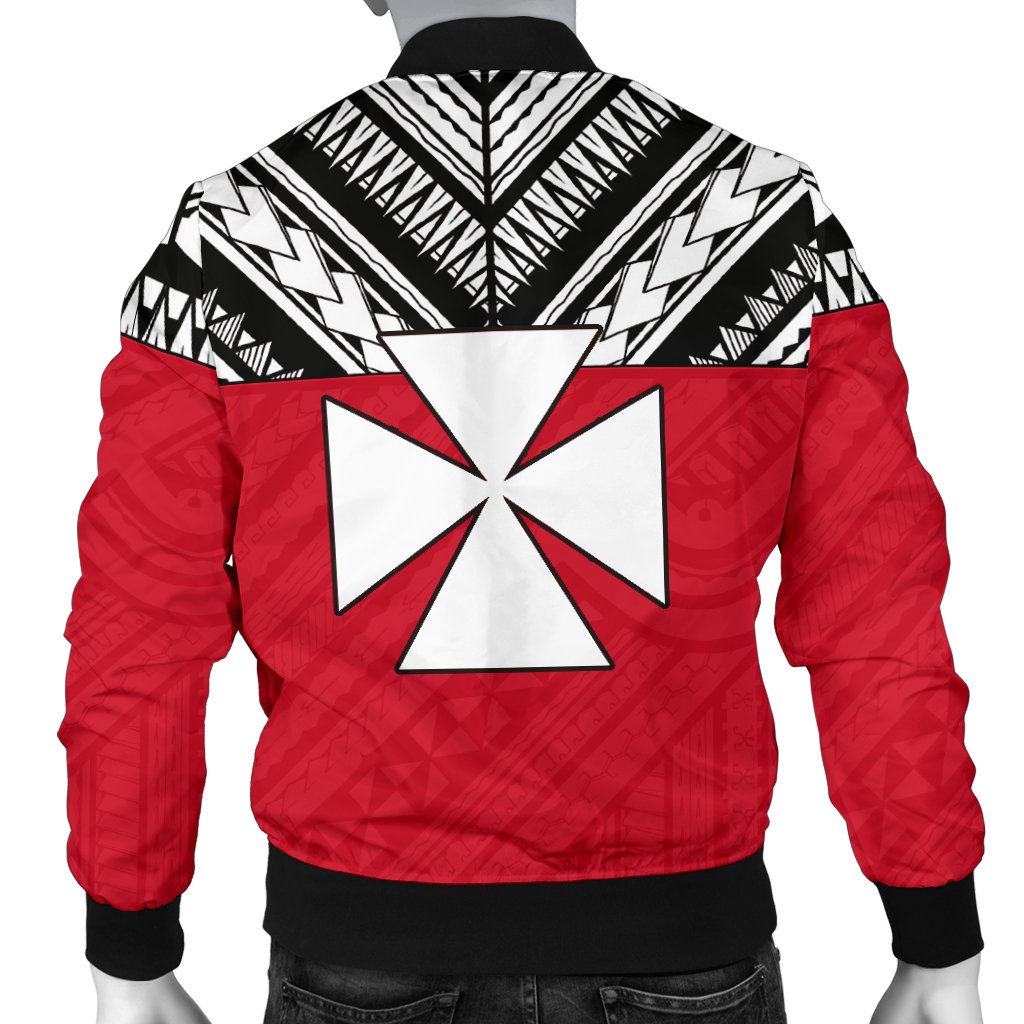 Wallis And Futuna Men's Bomber Jacket - Polynesian Design - Polynesian Pride