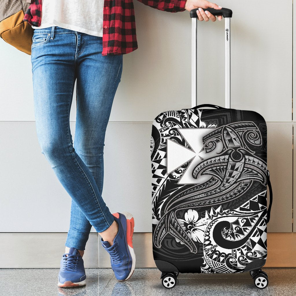 Polynesian Wallis and Futuna Luggage Covers - White Shark Polynesian Tattoo White - Polynesian Pride