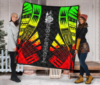 New Caledonia Premium Quilt - New Caledonia Coat Of Arms Polynesian Reggae Tattoo - Polynesian Pride