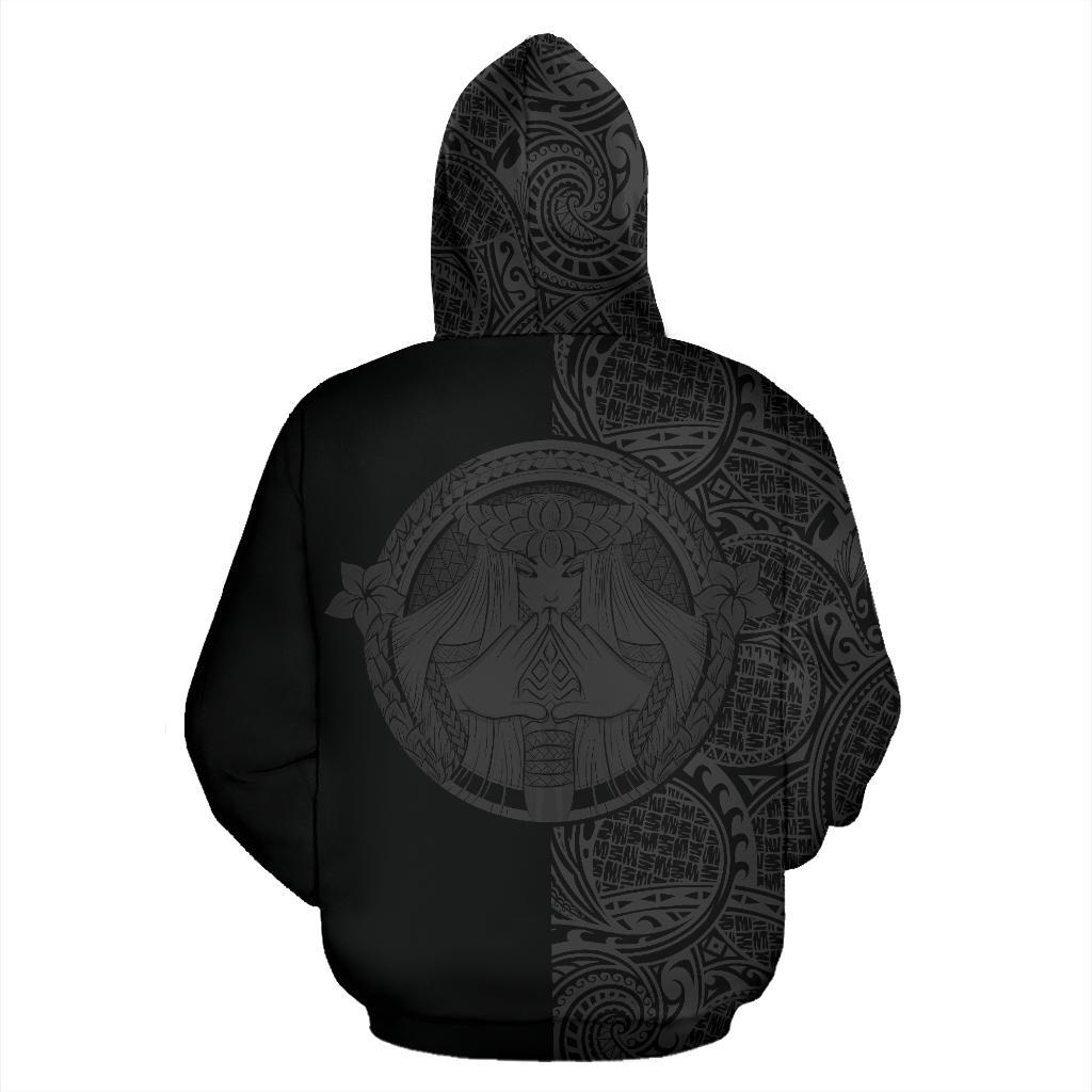 Polynesian Madame Pele Kanaka Hawaii Zip Hoodie The Half Grey - Polynesian Pride
