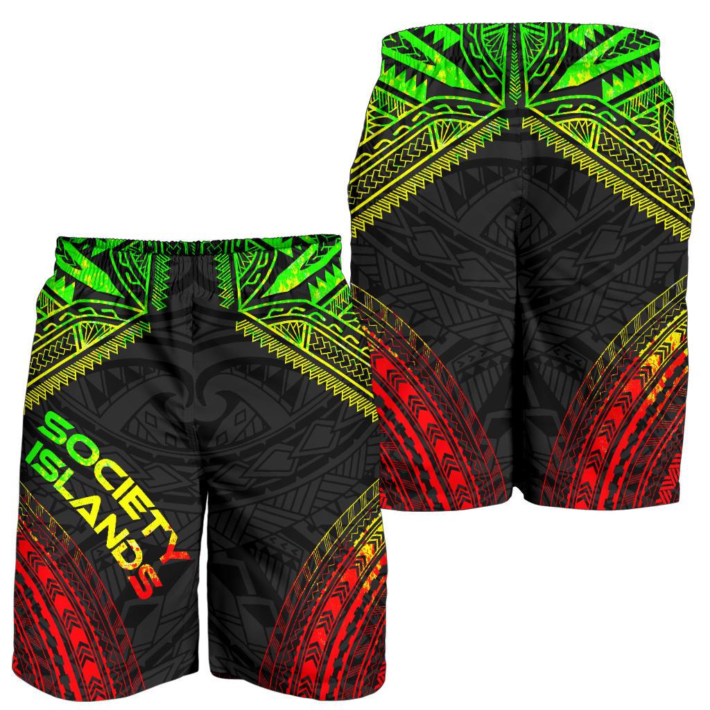 Society Islands Men's Shorts - Polynesian Chief Reggae Version - Polynesian Pride
