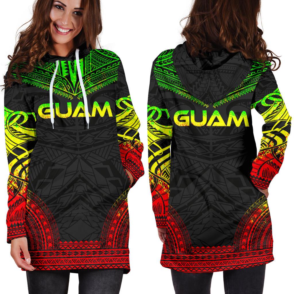 Guam Women's Hoodie Dress - Polynesian Reggae Chief - Polynesian Pride