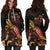 FiJi Polynesian Hoodie Dress - Turtle With Blooming Hibiscus Gold - Polynesian Pride