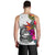 American Samoa Men's Tank Top Hibiscus Polynesian White Pattern - Polynesian Pride