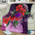 Polynesian Premium Blanket - Purple Hibiscus Turtle Flowing - Polynesian Pride