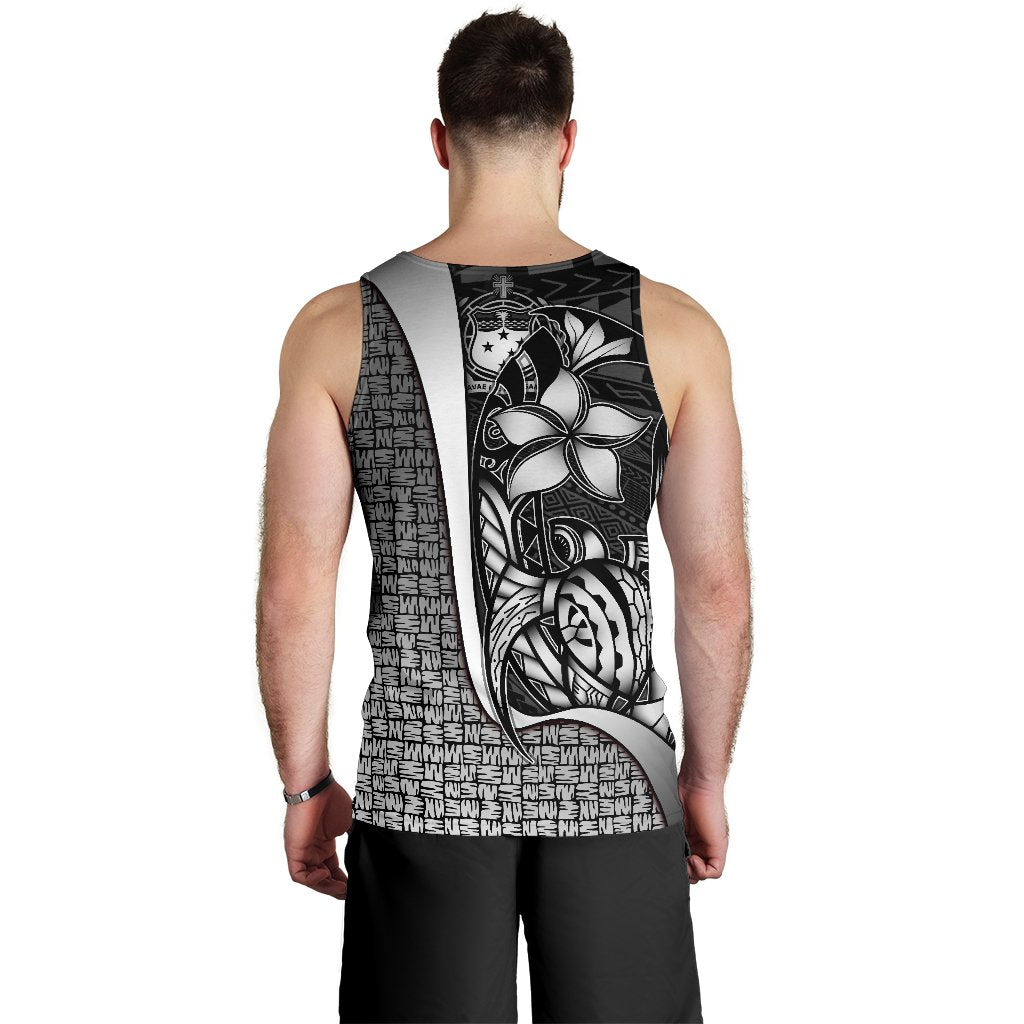 Samoa Polynesian Men's Tank Top White - Turtle With Hook - Polynesian Pride