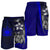 Samoa Polynesian Men's Shorts Blue - Turtle With Hook - Polynesian Pride