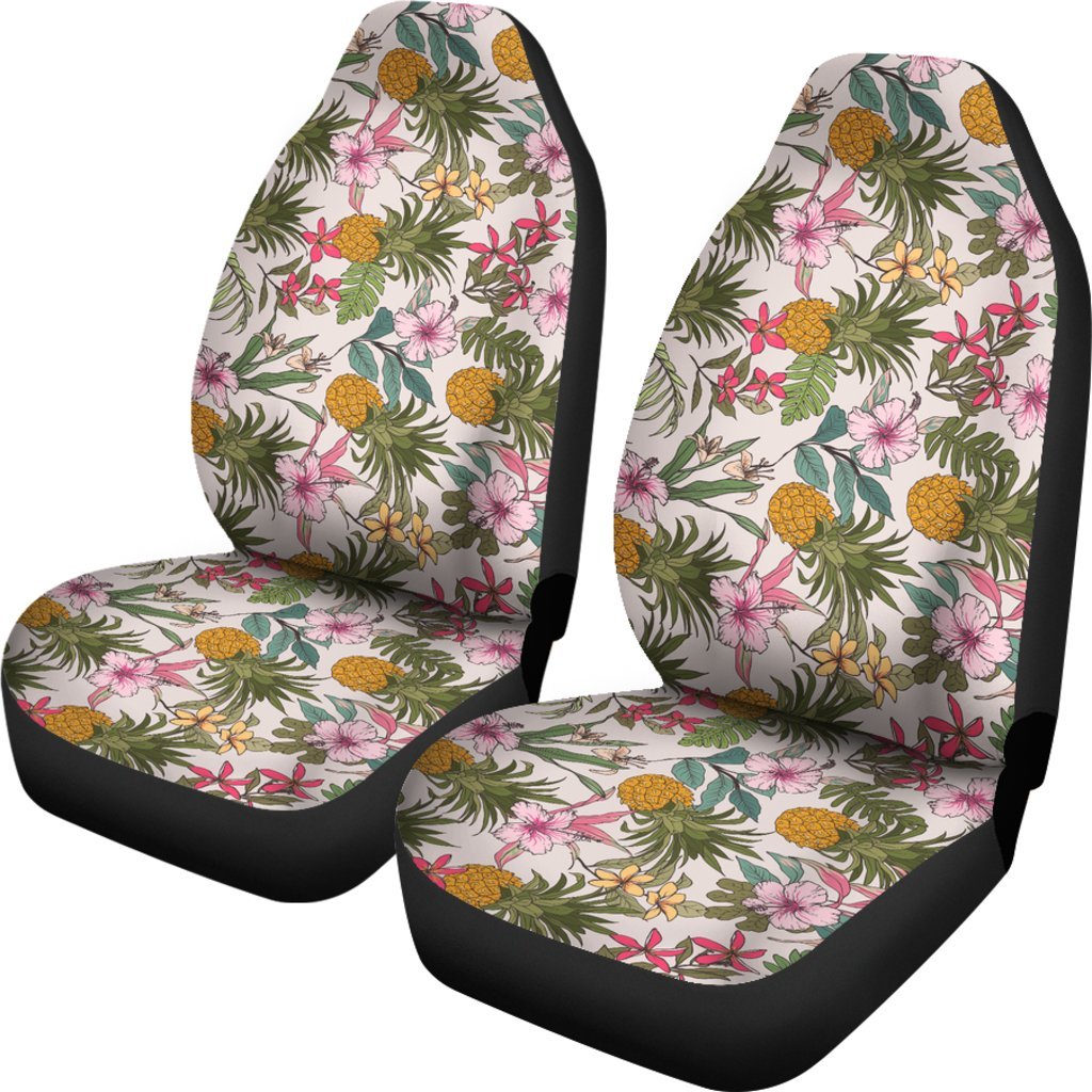 Hawaii Tropical Pineaapple Car Seat Cover Universal Fit Green - Polynesian Pride