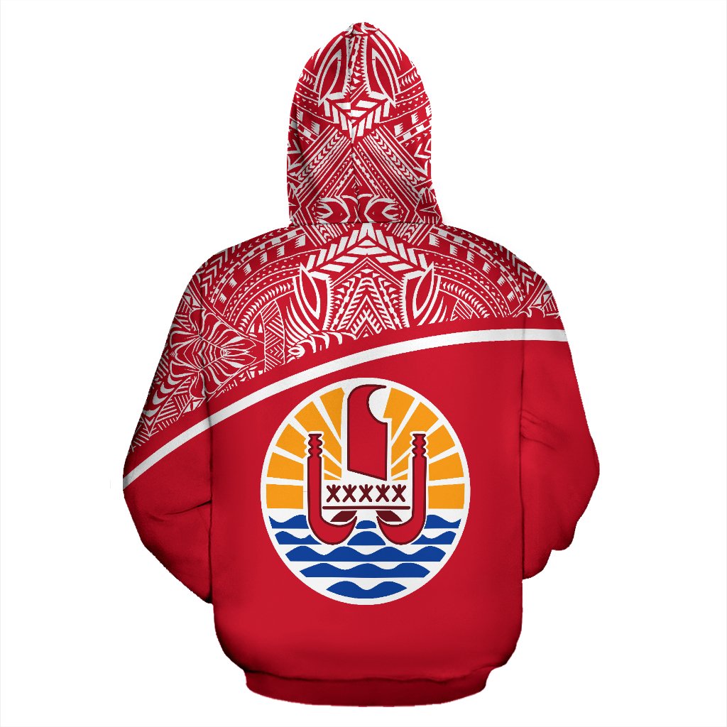 Tahiti All Over Hoodie Polynesia Curve Style - Polynesian Pride