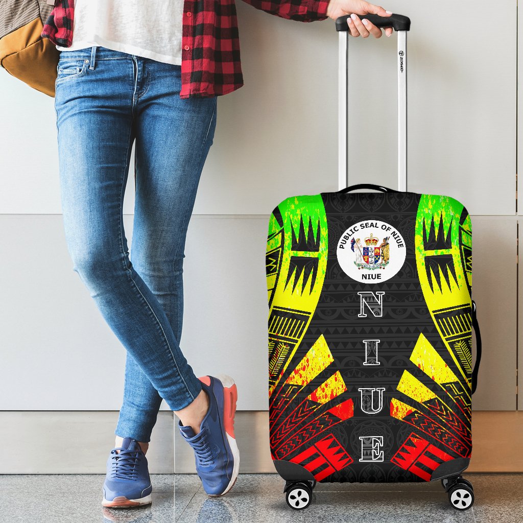 Niue Luggage Cover - Polynesian Tattoo Reggae - Polynesian Pride