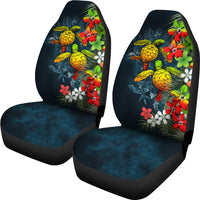 Kanaka Maoli (Hawaiian) Car Seat Covers - Sea Turtle Tropical Hibiscus And Plumeria Reggae A224 - Polynesian Pride