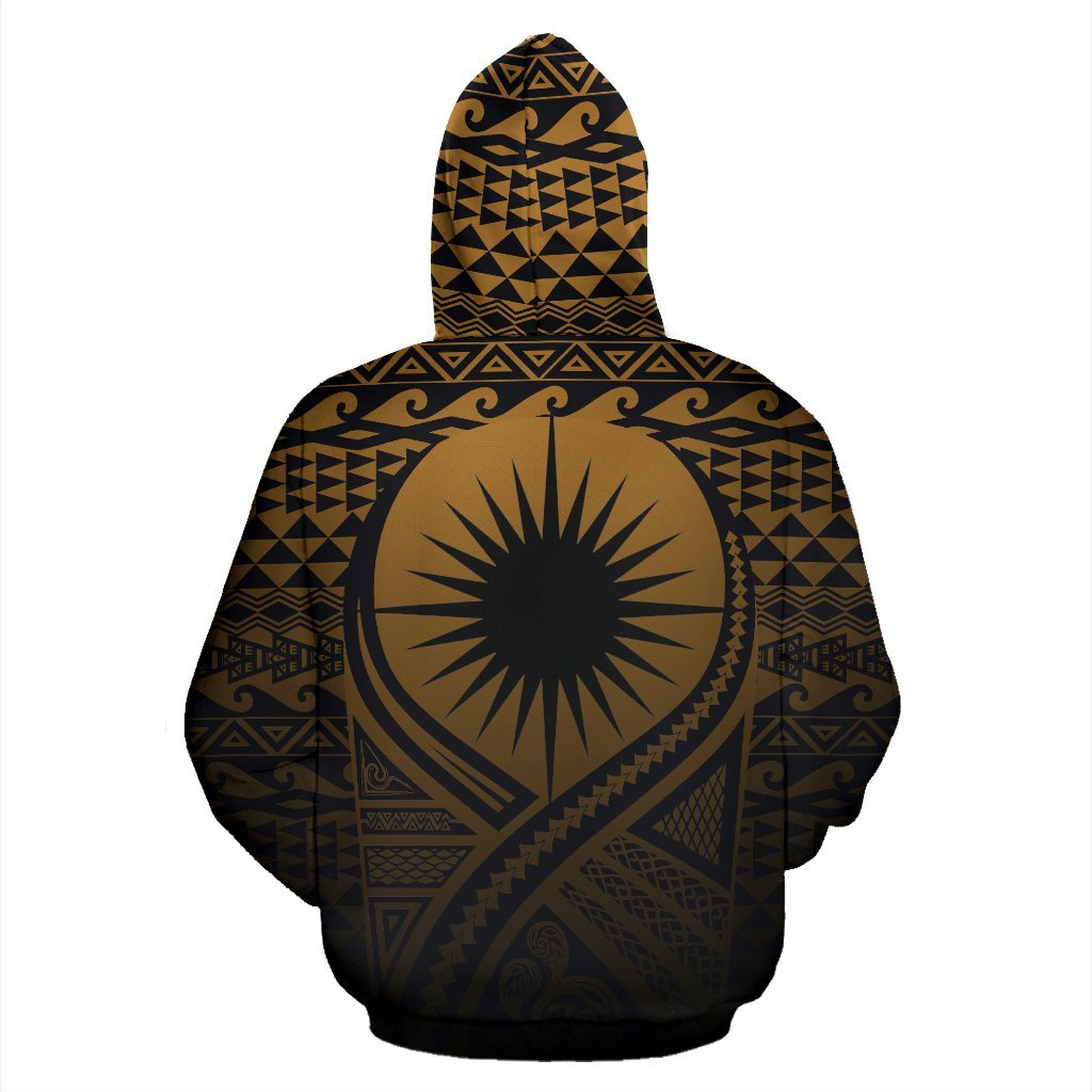 Marshall Islands All Over Hoodie Lift up Gold - Polynesian Pride