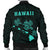 Hawaii Kakau Polynesian Three Turtles Map Men's Bomber Jacket - Turquoise - Polynesian Pride