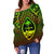 Polynesian Guam Personalised Women's Off Shoulder Sweater - Reggae Vintage Polynesian Patterns - Polynesian Pride