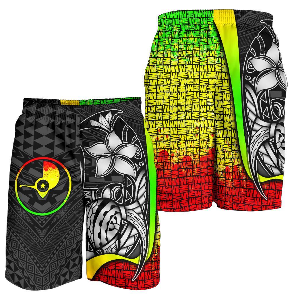 Yap Micronesian Men's Shorts Reggae - Turtle With Hook - Polynesian Pride