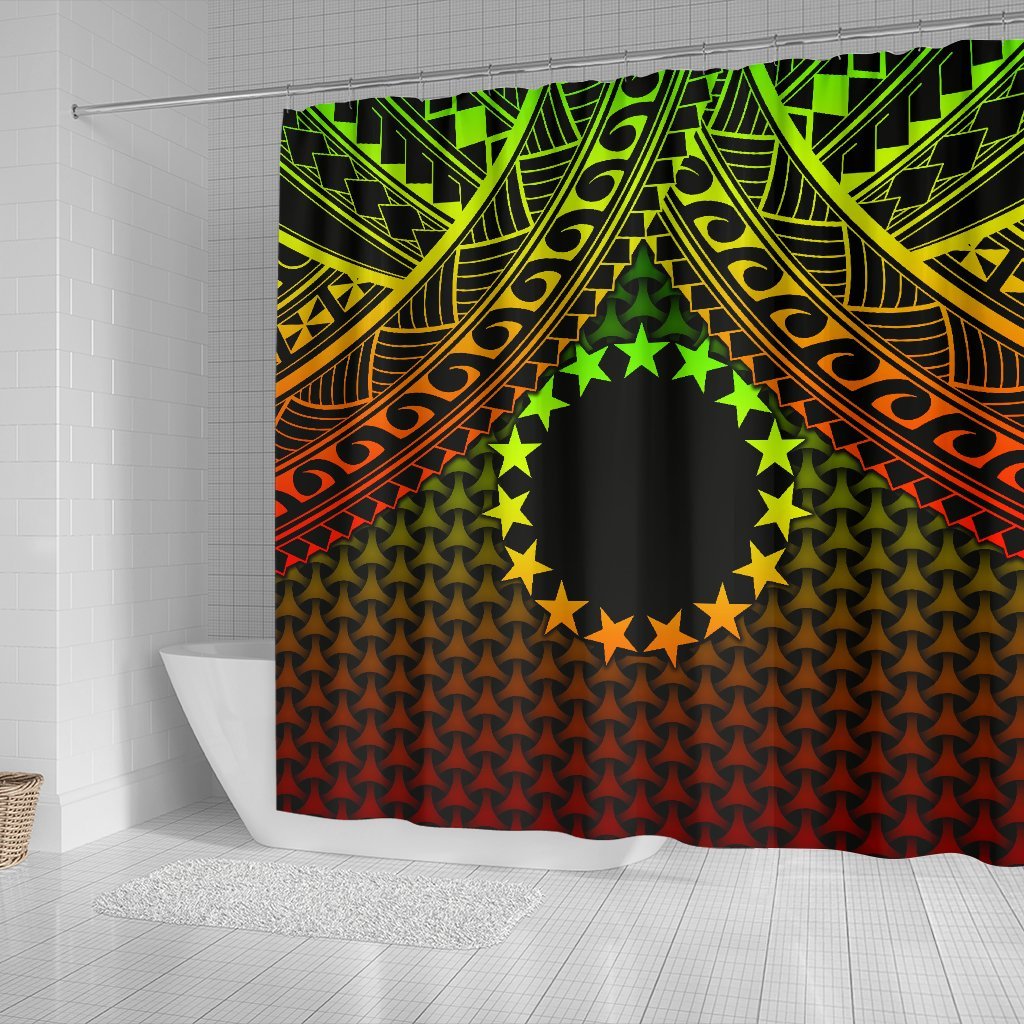 Polynesian Cook Islands Shower Curtain - Reggae Vintage Polynesian Patterns - Polynesian Pride