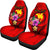 Papua New Guinea Polynesian Custom Personalised Car Seat Covers - Floral With Seal Red - Polynesian Pride