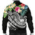 Polynesian Samoa Men's Bomber Jacket - Summer Plumeria (Black) - Polynesian Pride