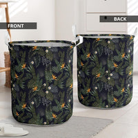 Tropical Leaves And Flowers In The Night Style Hawaii Laundry Basket - Polynesian Pride