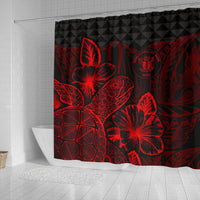 Niue Shower Curtain Turtle Hibiscus Red - Polynesian Pride