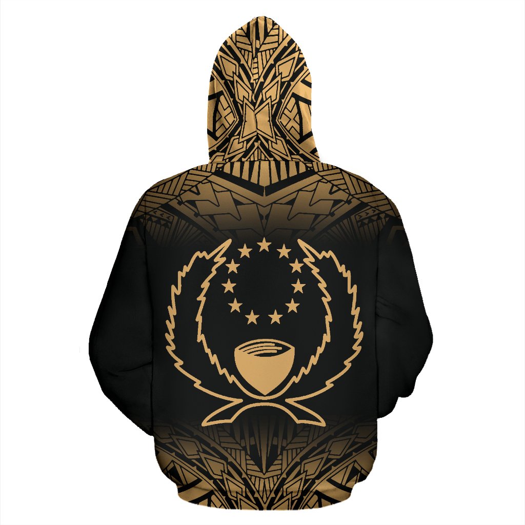 Pohnpei All Over Custom Hoodie Micronesian Gold Fog - Polynesian Pride