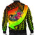 Tahiti Men's Bomber Jacket - Polynesian Hook And Hibiscus (Raggae) - Polynesian Pride