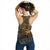 Tonga Polynesian Racerback Tank (Women) - Gold Turtle Flowing - Polynesian Pride