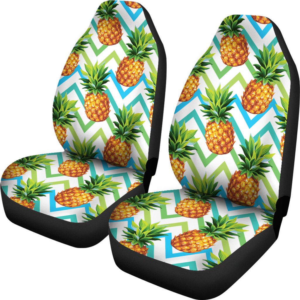 Hawaiian Pineapple Car Seat Covers Universal Fit White - Polynesian Pride