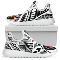 Tonga Polynesian Tattoo Mesh Knit Sneakers White - Polynesian Pride