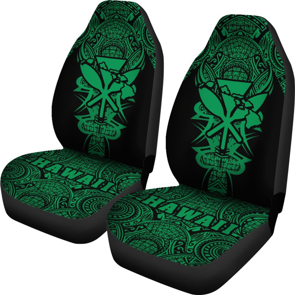 Kanaka Map Polynesian Car Seat Cover - Green - Armor Style - Polynesian Pride
