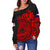 American Samoa Off Shoulder Sweater - Polynesian Lizard - Polynesian Pride