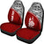 New Caledonia Custom Personalised Car Seat Covers - New Caledonia Coat Of Arms Polynesian Red Curve - Polynesian Pride