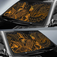 New Caledonia Auto Sun Shades Turtle Hibiscus Gold - Polynesian Pride