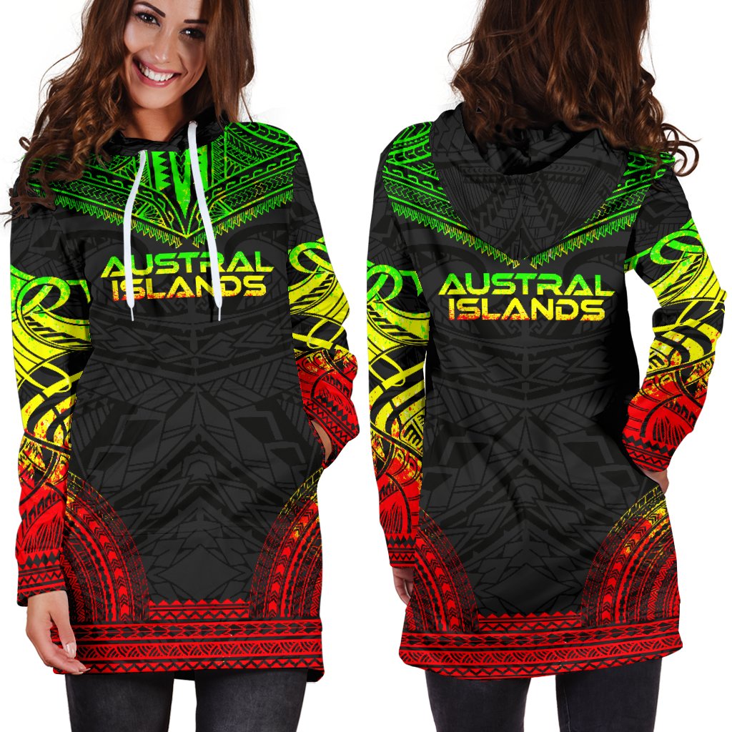 Austral Islands Women's Hoodie Dress - Polynesian Reggae Chief - Polynesian Pride