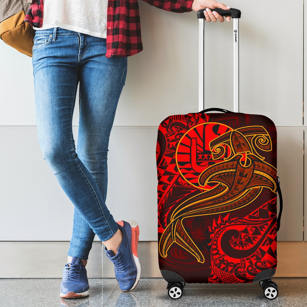 Tahiti Luggage Covers - Red Shark Polynesian Tattoo Red - Polynesian Pride