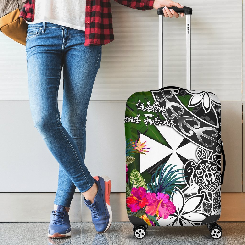 Wallis and Futuna Luggage Covers - Turtle Plumeria Banana Leaf - Polynesian Pride
