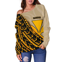 Hawaii Women's Off Shoulder Sweater - Polynesian Wild Style - Polynesian Pride