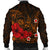 Polynesian Hawaii Men's Bomber Jacket - Humpback Whale with Hibiscus (Golden) - Polynesian Pride