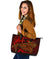 Fiji Leather Tote Bag - Red Shark Polynesian Tattoo - Polynesian Pride