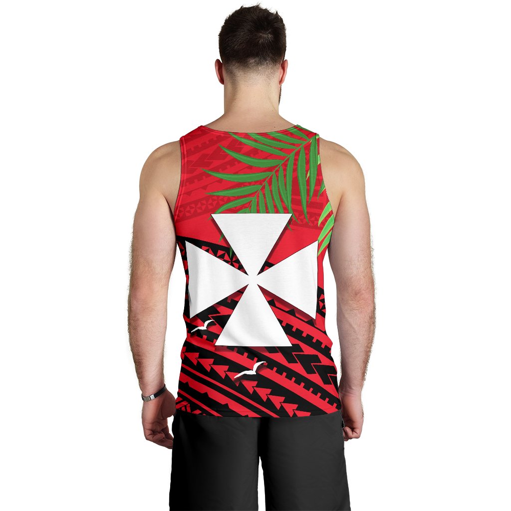 Wallis and Futuna Rugby Men's Tank Top Coconut Leaves - Polynesian Pride