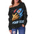 Fiji Personalised Women's Off Shoulder Sweater - Fiji In Me (Black) - Polynesian Pride