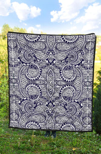 Polynesian Premium Quilt Blue And White - Polynesian Pride