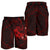 Polynesian Hawaii Men's Shorts - Humpback Whale with Hibiscus (Red) - Polynesian Pride