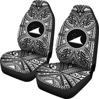 Tokelau Car Seat Cover - Tokelau Coat Of Arms Polynesian White Black - Polynesian Pride