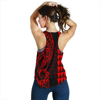 Kanaka Map Women's Racerback Tank Red - Polynesian Pride
