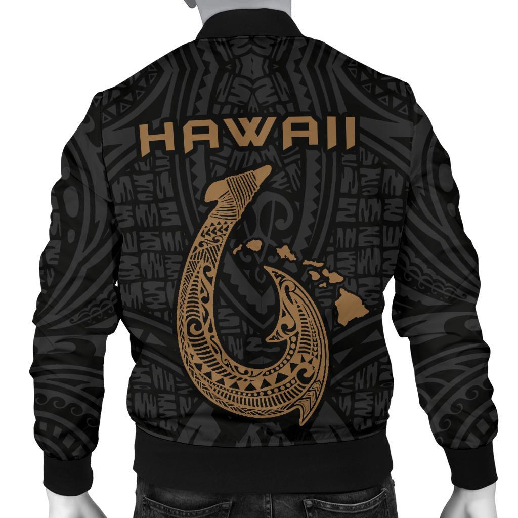 Hawaii Warrior And Hook Men's Bomber Jacket - Polynesian Pride