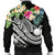 Nauru Polynesian Men's Bomber Jacket - Summer Plumeria (Black) - Polynesian Pride