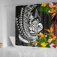 New Caledonia Shower Curtains - Seal Spiral Polynesian Patterns - Polynesian Pride