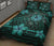 Hawaii Mix Polynesian Turtle Plumeria Quilt Bed Set - AH - Nick Style - Turquoise - Polynesian Pride